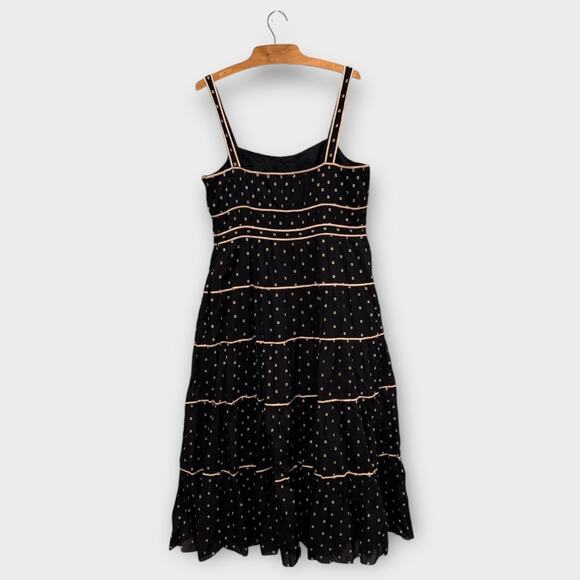 Ulla Johnson Clemente Abstract Print Tiered Cotton Midi Sundress Size 12 - Picture 6 of 13